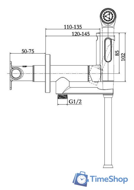 Гигиенический душ Jacob Delafon Elate E28317-BL - Изображение №2 — Интернет-магазин Time-Shop