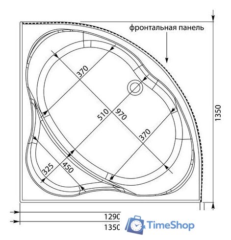 Ванна Aquanet Vitoria 135x135 - Изображение №3 — Интернет-магазин Time-Shop