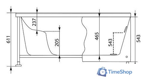 Ванна Aquanet Vitoria 135x135 - Изображение №4 — Интернет-магазин Time-Shop