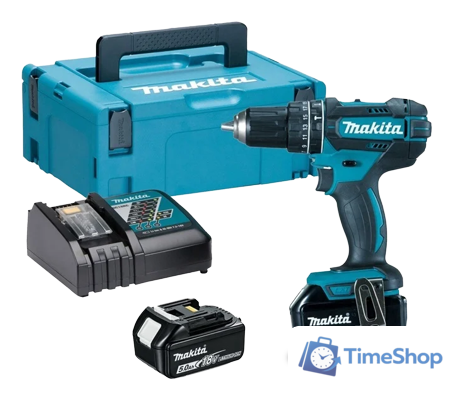 Ударная дрель-шуруповерт Makita DHP482RTJ (с 2-мя АКБ, кейс) - Изображение №1 — Интернет-магазин Time-Shop