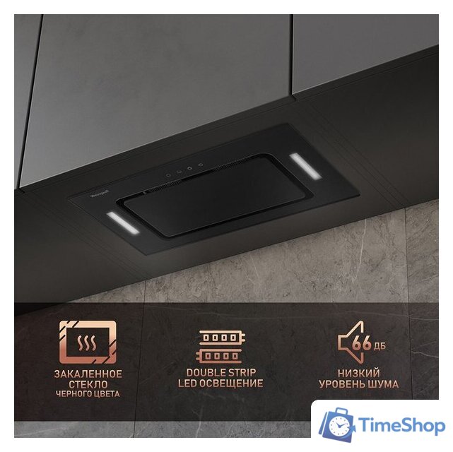Кухонная вытяжка Weissgauff Intense 600 Touch Black Glass - Изображение №3 — Интернет-магазин Time-Shop