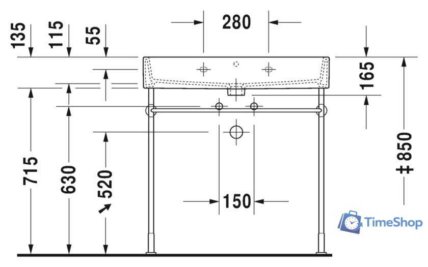 Умывальник Duravit Vero Air 80 2350800000 - Изображение №4 — Интернет-магазин Time-Shop