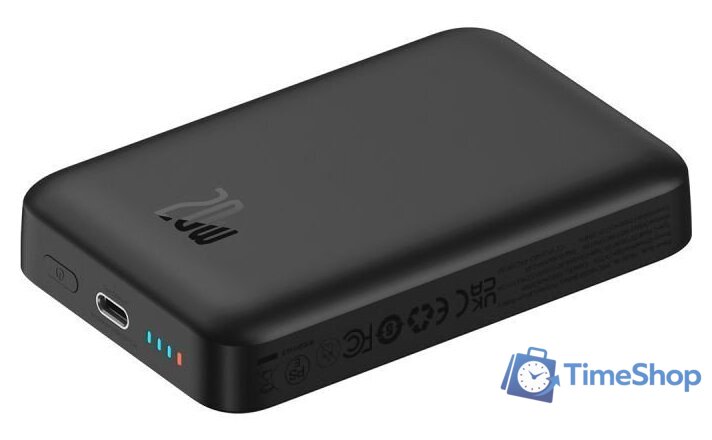 Внешний аккумулятор Baseus Magnetic Mini Air Wireless Fast Charge Power Bank 20W 10000mAh (черный) - Изображение №7 — Интернет-магазин Time-Shop