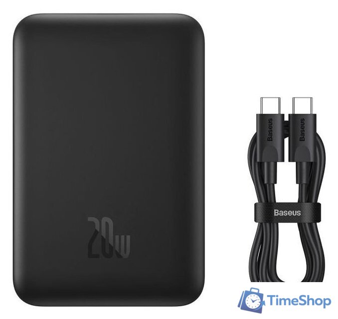 Внешний аккумулятор Baseus Magnetic Mini Air Wireless Fast Charge Power Bank 20W 10000mAh (черный) - Изображение №9 — Интернет-магазин Time-Shop
