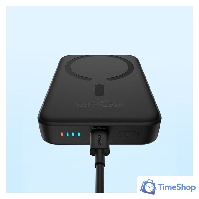 Внешний аккумулятор Baseus Magnetic Mini Air Wireless Fast Charge Power Bank 20W 10000mAh (черный) - Изображение №17 — Интернет-магазин Time-Shop