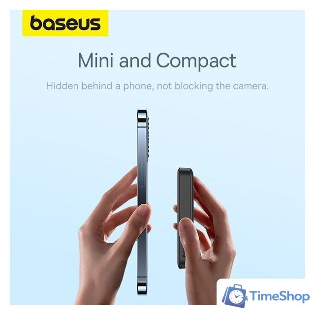 Внешний аккумулятор Baseus Magnetic Mini Air Wireless Fast Charge Power Bank 20W 10000mAh (черный) - Изображение №12 — Интернет-магазин Time-Shop