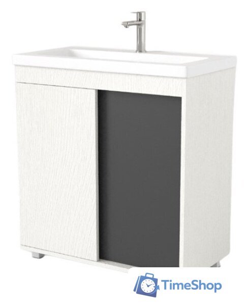  Дабер Тумба под умывальник 013 Тобага/Эридан 80 Т13.8Т.0.20 (белый древесный/серый) - Изображение №1 — Интернет-магазин Time-Shop