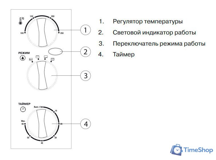 Мини-печь Mystery MOT-3323 - Изображение №4 — Интернет-магазин Time-Shop