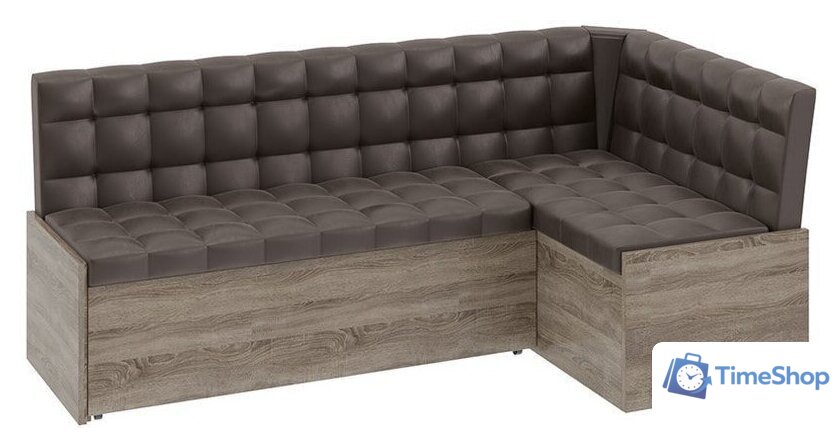 Угловой диван Трия Форест угловой (дуб сонома трюфель/кожзам коричневый) - Изображение №1 — Интернет-магазин Time-Shop