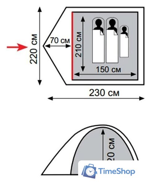 Кемпинговая палатка Totem Tepee 2 V2 - Изображение №2 — Интернет-магазин Time-Shop