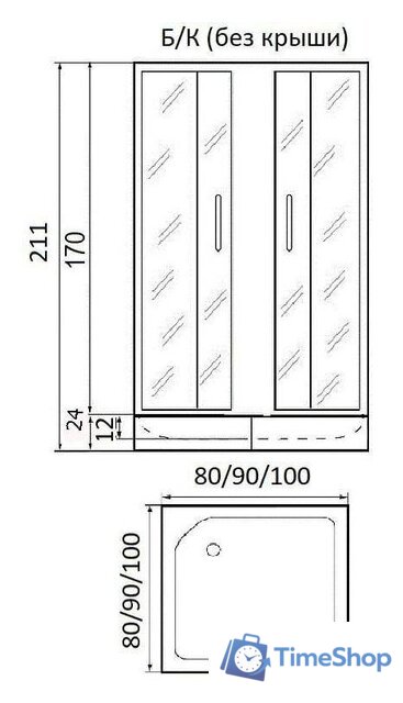 Душевой уголок River Morava XL 100/24 MT (без поддона) - Изображение №2 — Интернет-магазин Time-Shop