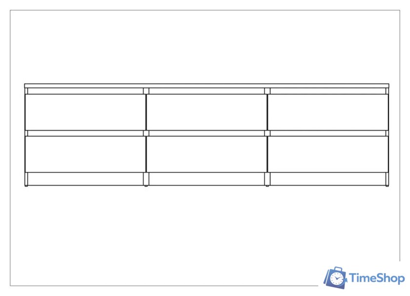 Тумба Mio Tesoro Кастор 6 ящиков 2.03.03.110.1 (белый) - Изображение №5 — Интернет-магазин Time-Shop