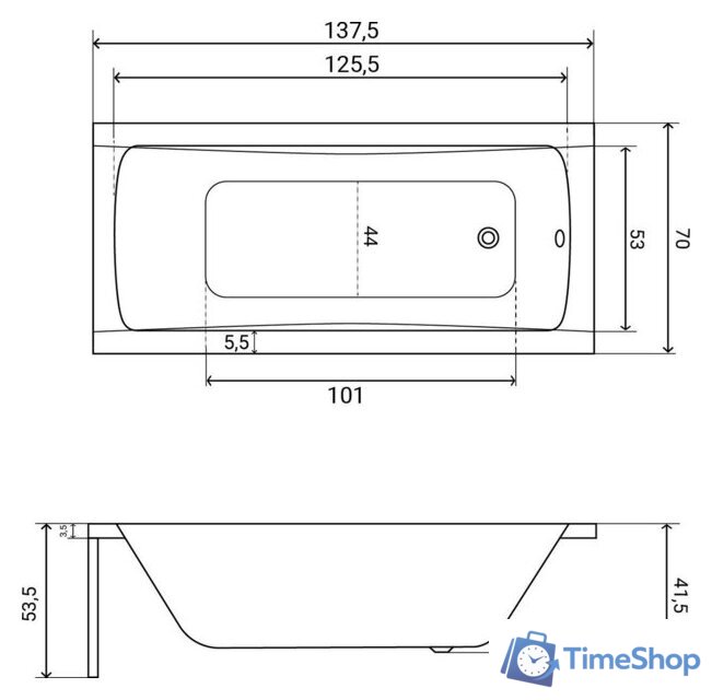 Ванна Lauter Bianca 140 21207140 (с ножками и сифоном 21Y11010 хром) - Изображение №33 — Интернет-магазин Time-Shop