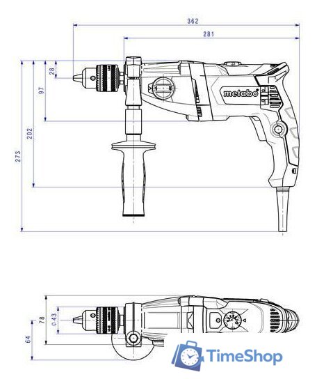 Безударная дрель Metabo BEV 1300-2 600574000 - Изображение №5 — Интернет-магазин Time-Shop