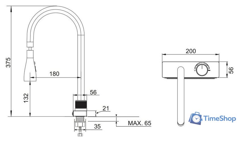 Смеситель РМС SUS130PVD-017F-2 - Изображение №5 — Интернет-магазин Time-Shop
