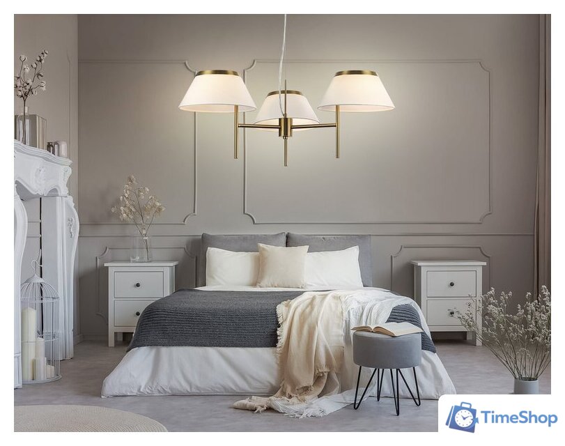 Подвесная люстра Ambrella LH72471/3 BS/WH (латунь/белый) - Изображение №7 — Интернет-магазин Time-Shop