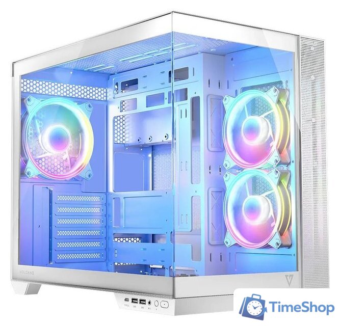 Корпус MODECOM Volcano Panorama Apex ARGB 3F Midi (белый) - Изображение №1 — Интернет-магазин Time-Shop