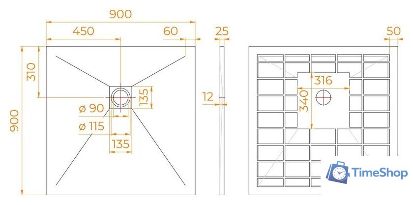 Душевой поддон RGW Stone Tray-G 14152099-02-11 - Изображение №4 — Интернет-магазин Time-Shop