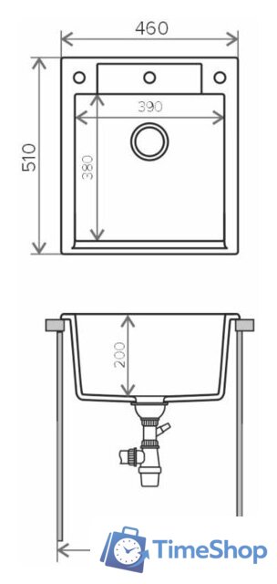 Кухонная мойка Polygran Argo 460 (серый 14) - Изображение №2 — Интернет-магазин Time-Shop