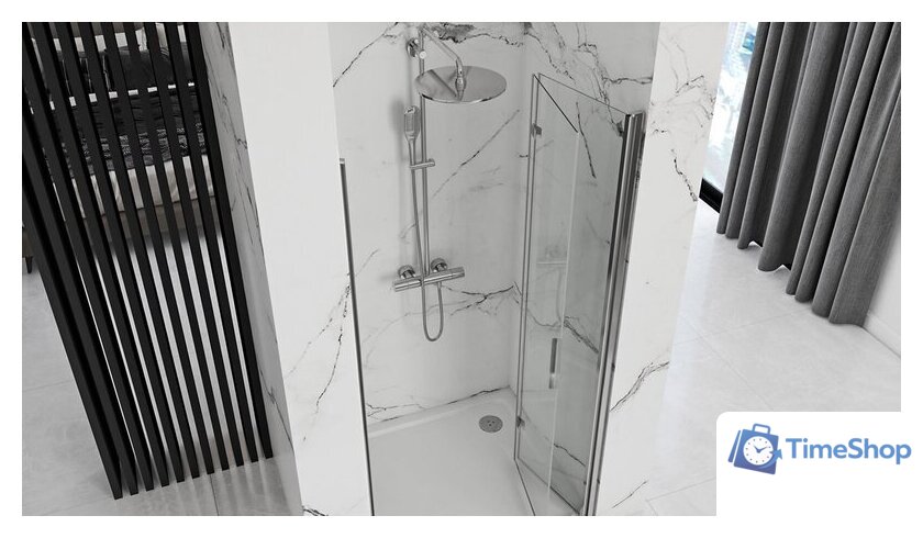 Душевая дверь Rea Molier 80 REA-K6367 (хром/прозрачное стекло) - Изображение №3 — Интернет-магазин Time-Shop