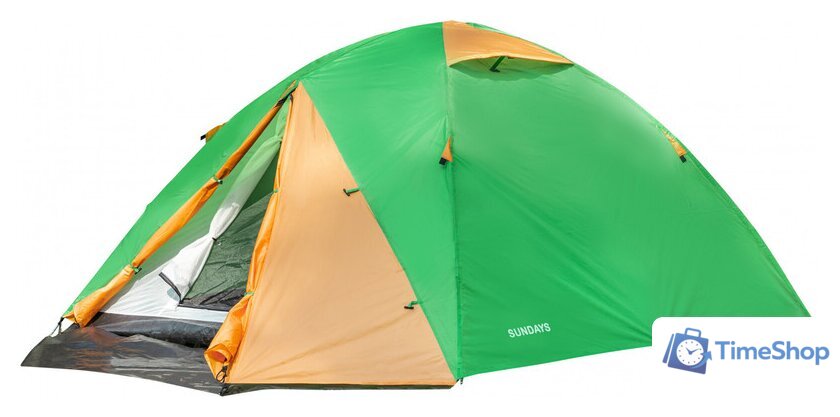 Треккинговая палатка Sundays ZC-TT009-4P v2 (зеленый/желтый) - Изображение №1 — Интернет-магазин Time-Shop