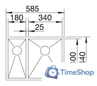 Кухонная мойка Blanco Zerox 340/180-IF (правая) - Изображение №3 — Интернет-магазин Time-Shop