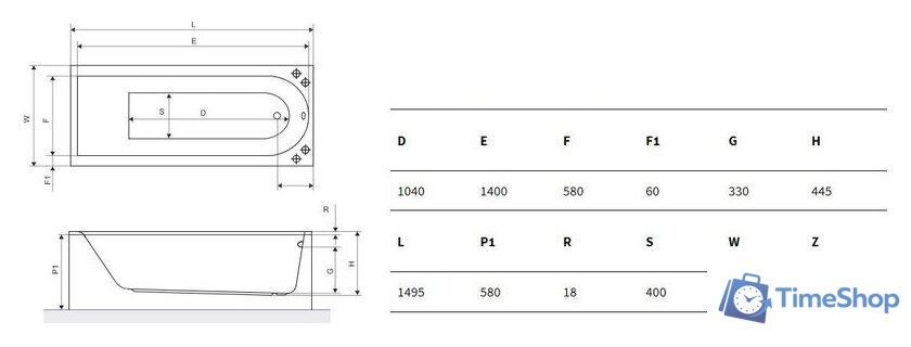 Ванна Excellent Aurum Slim 170x70 (без ножек) - Изображение №6 — Интернет-магазин Time-Shop