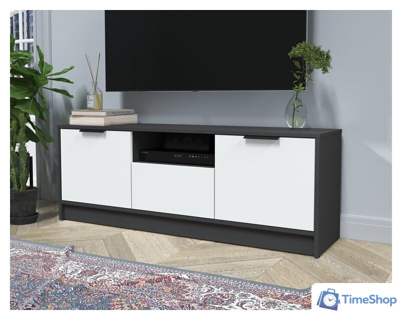 Тумба Интерлиния ТВ Концепт КТ-ТВ3-50 (белый платинум/антрацит) - Изображение №3 — Интернет-магазин Time-Shop