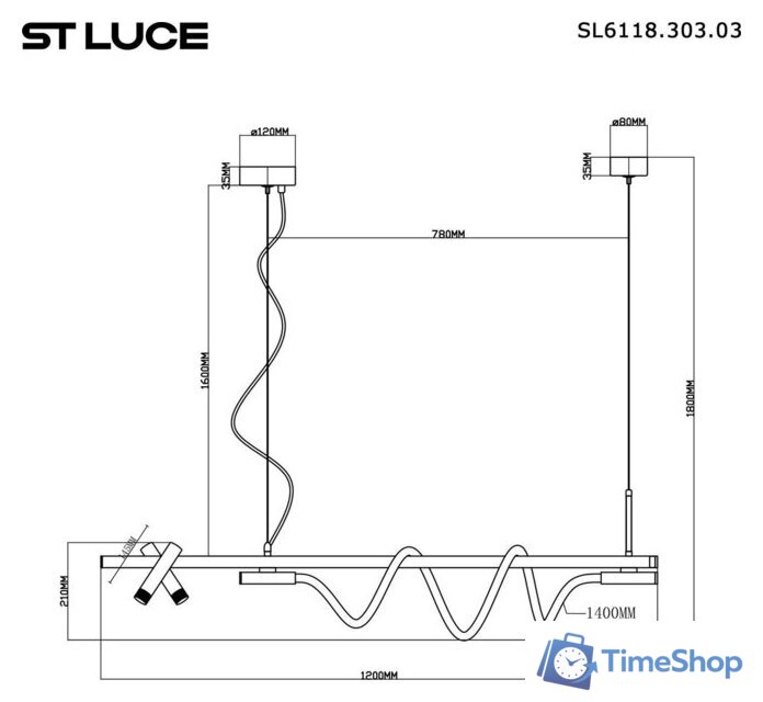 Подвесная люстра ST Luce SL6118.403.03 - Изображение №5 — Интернет-магазин Time-Shop