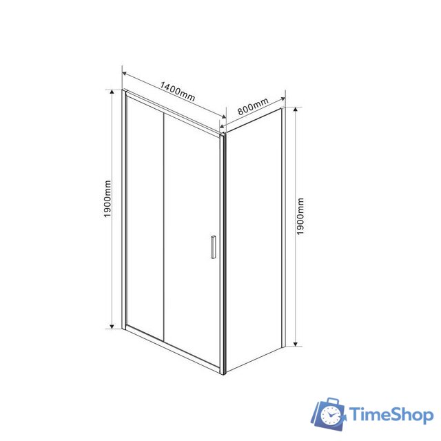 Душевой уголок Vincea Garda VSR-1G8014CLB (черный/прозрачное) - Изображение №3 — Интернет-магазин Time-Shop