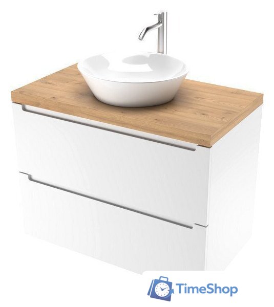  ЗОВ Тумба под умывальник Дион 70 D70LWP0M9003MKV5-HPL38T (туя/белый матовый) - Изображение №1 — Интернет-магазин Time-Shop