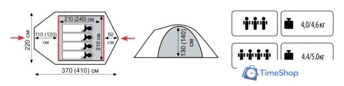 Треккинговая палатка TRAMP Stalker 4 v2 - Изображение №2 — Интернет-магазин Time-Shop