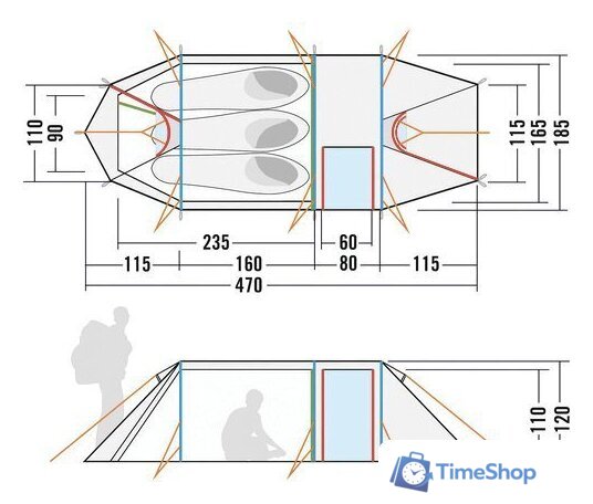 Кемпинговая палатка Tatonka Alaska 3.235 PU (светло-оливковый) - Изображение №13 — Интернет-магазин Time-Shop