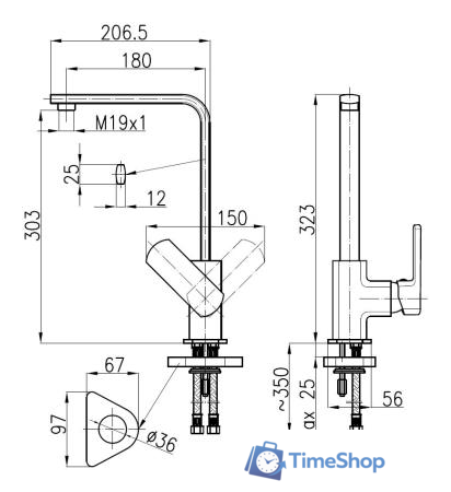 Смеситель Armatura Korund 4003-615-00 - Изображение №2 — Интернет-магазин Time-Shop