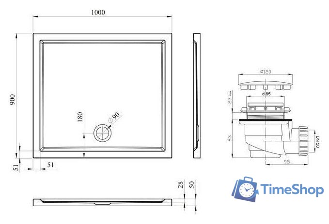 Душевой поддон Lavinia Boho One 3701610S 100х90 - Изображение №8 — Интернет-магазин Time-Shop