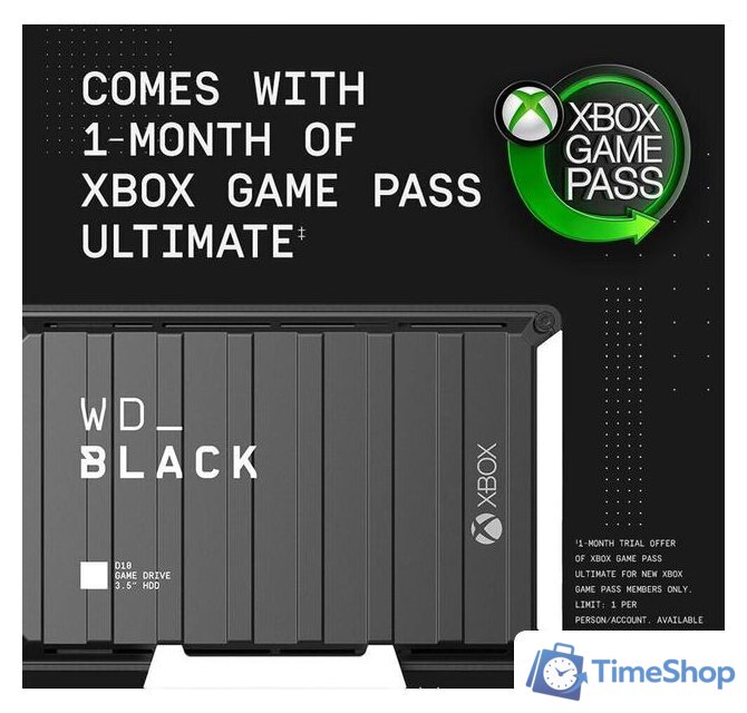 Внешний накопитель WD Black D10 Game Drive for Xbox 12TB WDBA5E0120HBK - Изображение №7 — Интернет-магазин Time-Shop