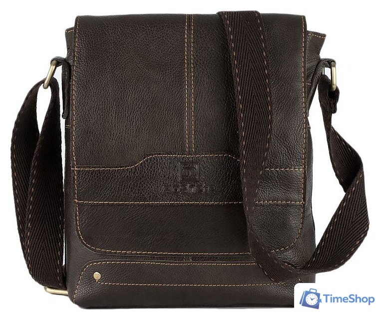 Сумка через плечо Poshete 196-1108-6-DBW (коричневый) - Изображение №1 — Интернет-магазин Time-Shop