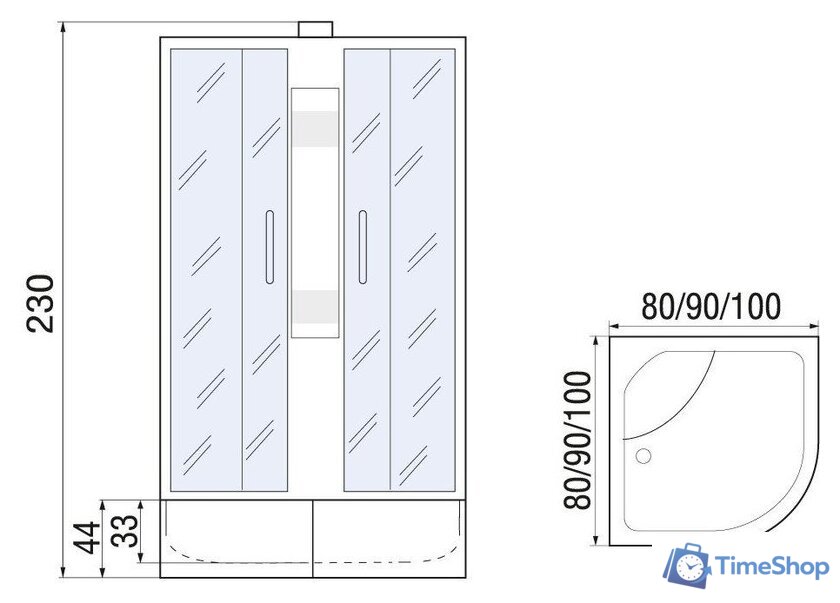 Душевая кабина River Nara Б/К XL 100/44 MT - Изображение №13 — Интернет-магазин Time-Shop