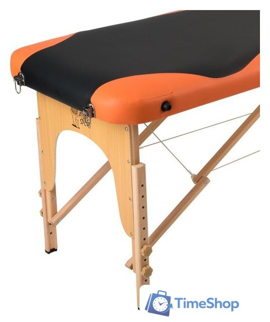 Массажный стол Atlas Sport складной 2-с 60 см деревянный (черно-оранжевый) - Изображение №3 — Интернет-магазин Time-Shop