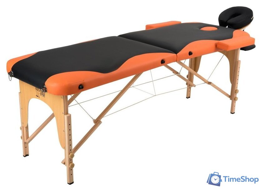 Массажный стол Atlas Sport складной 2-с 60 см деревянный (черно-оранжевый) - Изображение №1 — Интернет-магазин Time-Shop