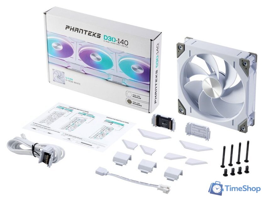 Вентилятор для корпуса Phanteks D30-140 D-RGB Regular White PH-F140D30_DRGB_PWM_WT01 - Изображение №6 — Интернет-магазин Time-Shop