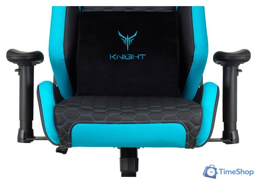 Игровое (геймерское) кресло Knight Neon (черный/голубой) - Изображение №10 — Интернет-магазин Time-Shop