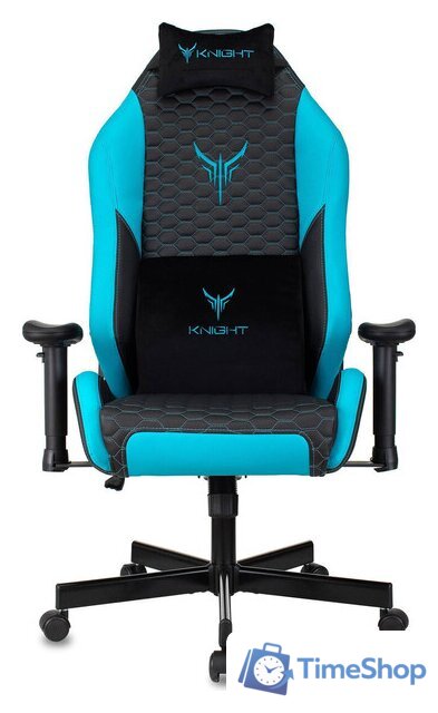 Игровое (геймерское) кресло Knight Neon (черный/голубой) - Изображение №2 — Интернет-магазин Time-Shop