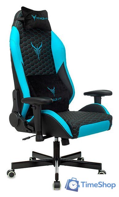 Игровое (геймерское) кресло Knight Neon (черный/голубой) - Изображение №1 — Интернет-магазин Time-Shop