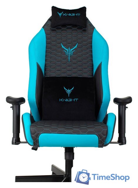 Игровое (геймерское) кресло Knight Neon (черный/голубой) - Изображение №8 — Интернет-магазин Time-Shop