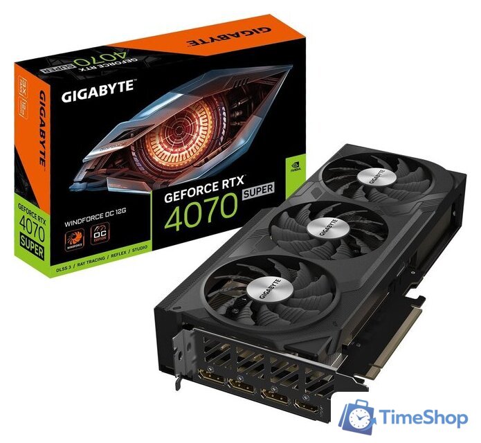 Видеокарта Gigabyte GeForce RTX 4070 Super Windforce OC 12G GV-N407SWF3OC-12GD - Изображение №8 — Интернет-магазин Time-Shop