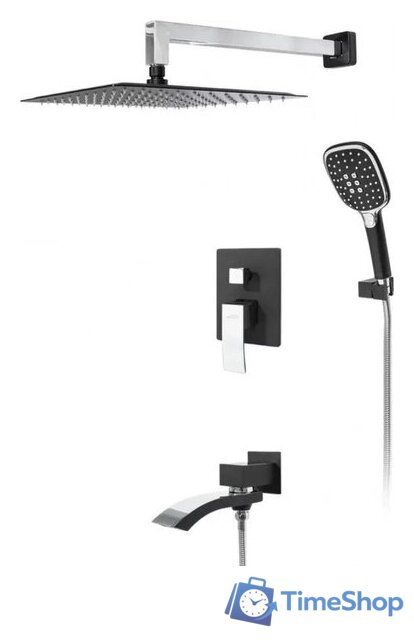 Душевая система  Hansberge H6077 (черный хром) - Изображение №1 — Интернет-магазин Time-Shop