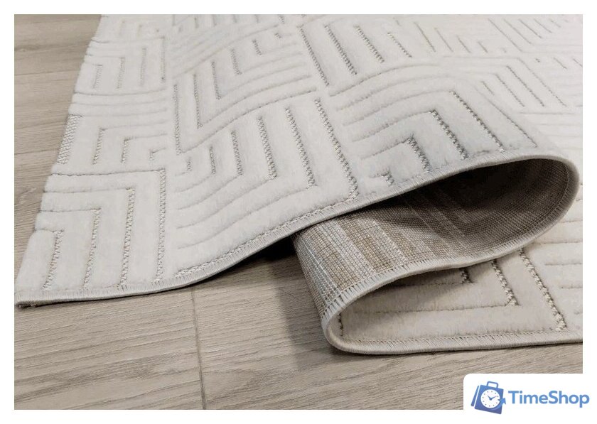 Ковер для жилой комнаты Radjab Carpet Сканди Сизаль Прямоугольник 10658A 12284RK (3x4, Krem/Krem) - Изображение №4 — Интернет-магазин Time-Shop