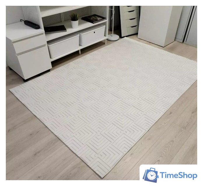 Ковер для жилой комнаты Radjab Carpet Сканди Сизаль Прямоугольник 10658A 12284RK (3x4, Krem/Krem) - Изображение №2 — Интернет-магазин Time-Shop