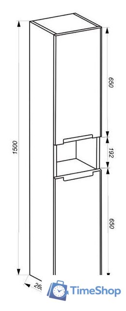  ЗОВ Шкаф-пенал Дион 150 DP150LWP0M9003MKV5 (белый матовый) - Изображение №4 — Интернет-магазин Time-Shop